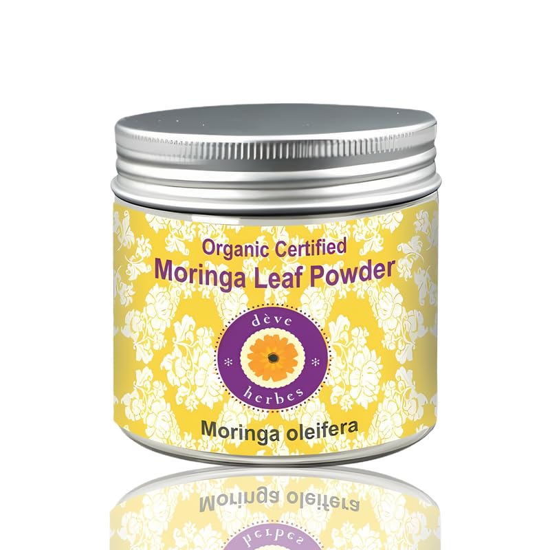 Deve Herbes Moringa Leaf Powder (Moringa oleifera) Organic Certified 200gm, (7.05oz)