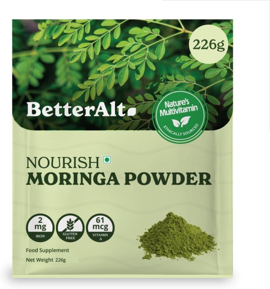 Generic Moringa Powder 226g, Moringa Leaf Powder for Immunity, Skin & Hair, Boosts Metabolism, Rich Source of Calcium, Iron & Antioxidants