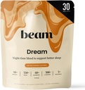 Beam Dream Sleep Powder, L-Theanine, Apigenin, Reishi and Magnesium, Third Party Tested Natural Sleep Aid & Sleep Supplement for Deep Sleep, Relaxation and Recovery, Natural Sleep Support, 30 Servings