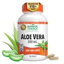 Aloe Vera- Leaf and Latex, Digestive, Liver, Stomach health-Contains Amino Acids, Vitamins, Minerals, Enzymes- 500mg-Gluten Free, Non-GMO-180 capsules