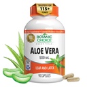 Aloe Vera- Leaf and Latex, Digestive, Liver, Stomach health-Contains Amino Acids, Vitamins, Minerals, Enzymes- 500mg-Gluten Free, Non-GMO-90 capsules