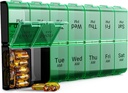 Extra Large Pill Organizer 2 φορές την ημέρα, XL 7 Day Pill Box AM PM, Jumbo Weekly Pill Case, Daily Night Oversized Medicine Organizer, Vitamin Holder, Big Pill Container, Δύο φορές την ημέρα Pill Organizer