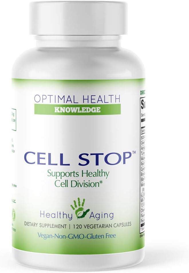 CELL STOP - Powerful Cell Division Support, Propriety Blend includes Curcumin, Green Tea, Reishi Mushroom, Turkey Tail Mushroom, Broccoli Extract, 1,3/1,6 Beta Glucan, and Others - 120 Veggie Capsules