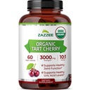 Zazzee USDA Organic Tart Cherry 10:1 Extract, 60 Vegan Capsules, 2 Month Supply, Montmorency Cherry, Daily Wellness Antioxidant Support, Organic Herbal Supplement, All-Natural, Non-GMO, Made in USA