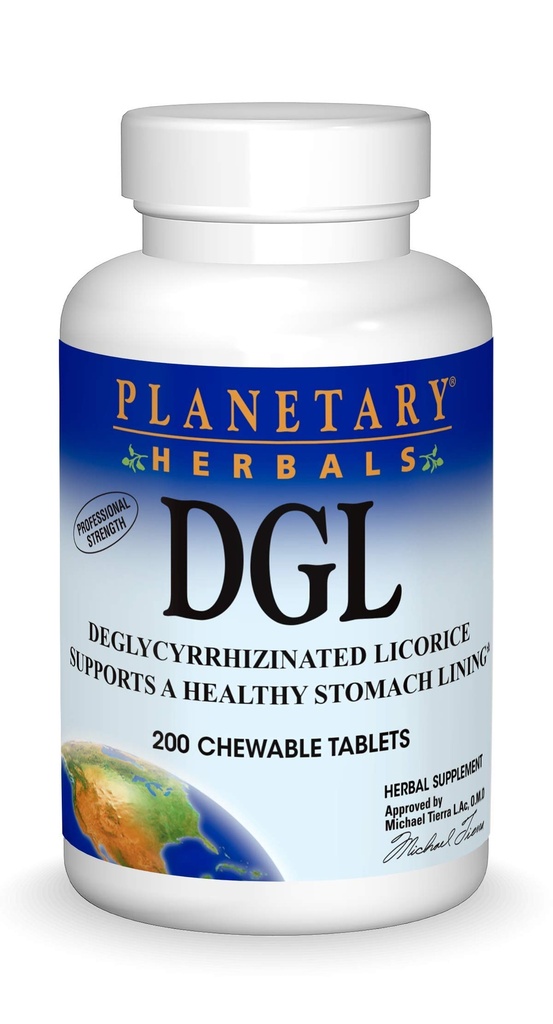 Planetary Herbals DGL Deglycyrrhizinated Licorice, Supports a Healthy Stomach Lining,200 Tablets | Supports a Healthy Stomach Lining