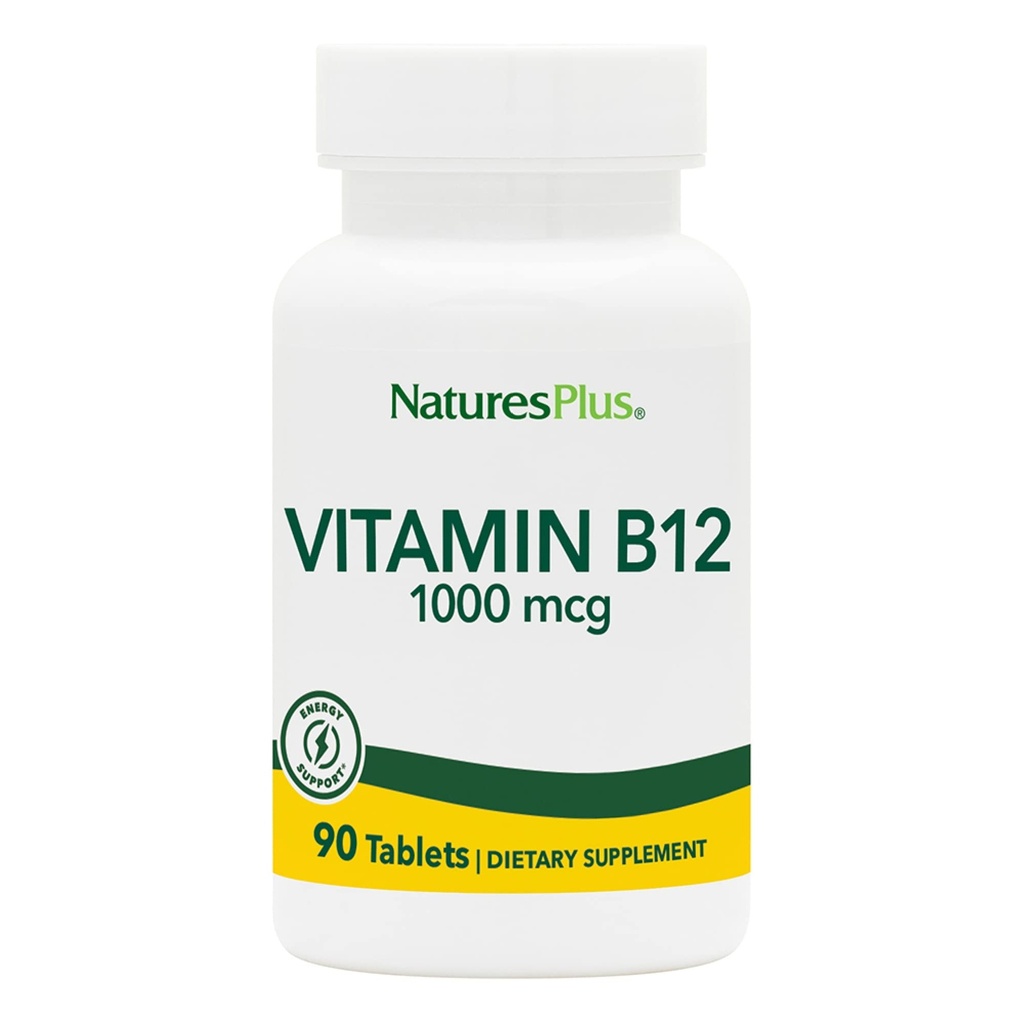 NaturesPlus Vitamin B12 1000 mcg - 90 Tablets - Energy & Immune Health Support - Gluten Free, Vegetarian - 90 Servings