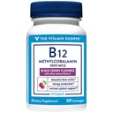 The Vitamin Shoppe Vitamin B12 Methylcobalamin 1,000mcg - Highly Bioavailable Form of B12 to Support Energy Production - Black Cherry Flavored (60 Lozenges)