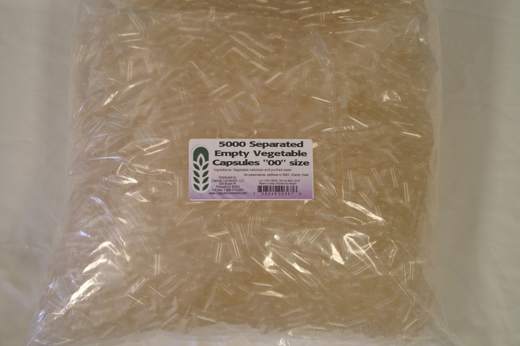 Capsule Connection 5,000 00 Separated Vegetable Capsules, Vegan Vegetarian