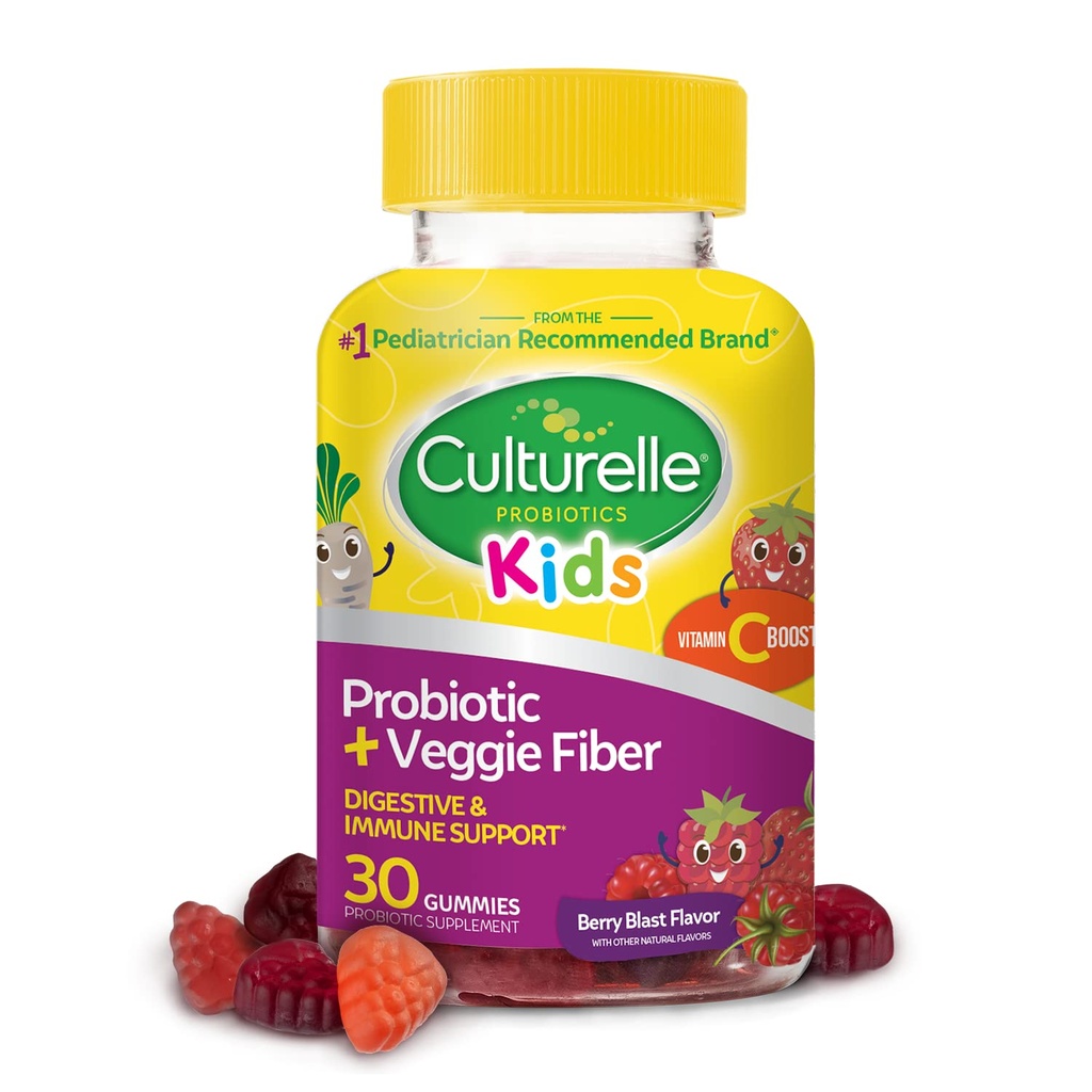 Culturelle παιδιά καθημερινά προβιοτικά πακέτα 30ct + Veggie Fiber Gummies Digestive & ανοσοποιητική υποστήριξη υγείας