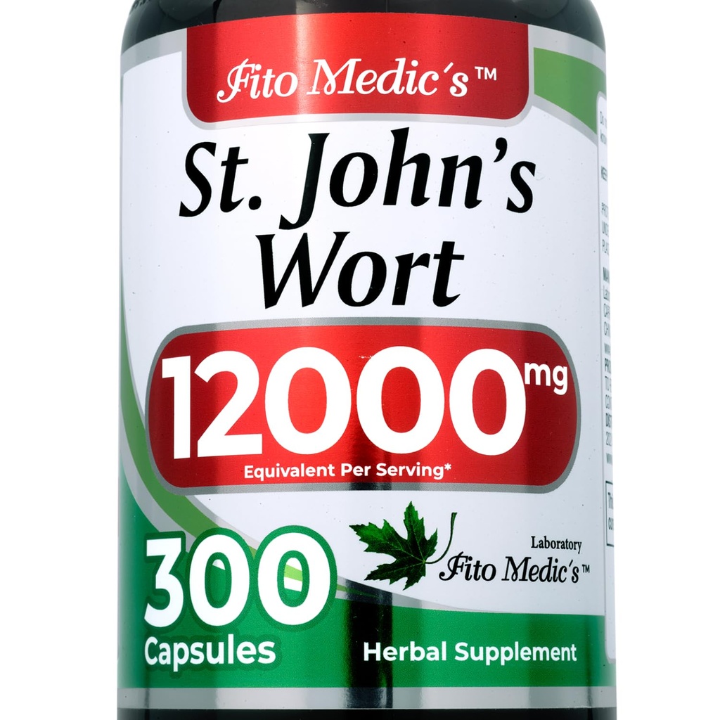 FITO MEDIC'S St. Johns Wort | St. Johns Wort Leaf Capsules | 300 Capsules | Concentrated Extract | Highly Absorbable Herbal Supplement