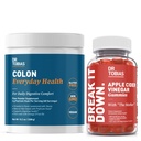 Dr. Tobias Apple Cider Vinegar Gummies & Colon Everyday Health - Καθημερινή Digestive, Detox και Cleanse Υποστήριξη με ACV Gummies & Psyllium Husk Powder