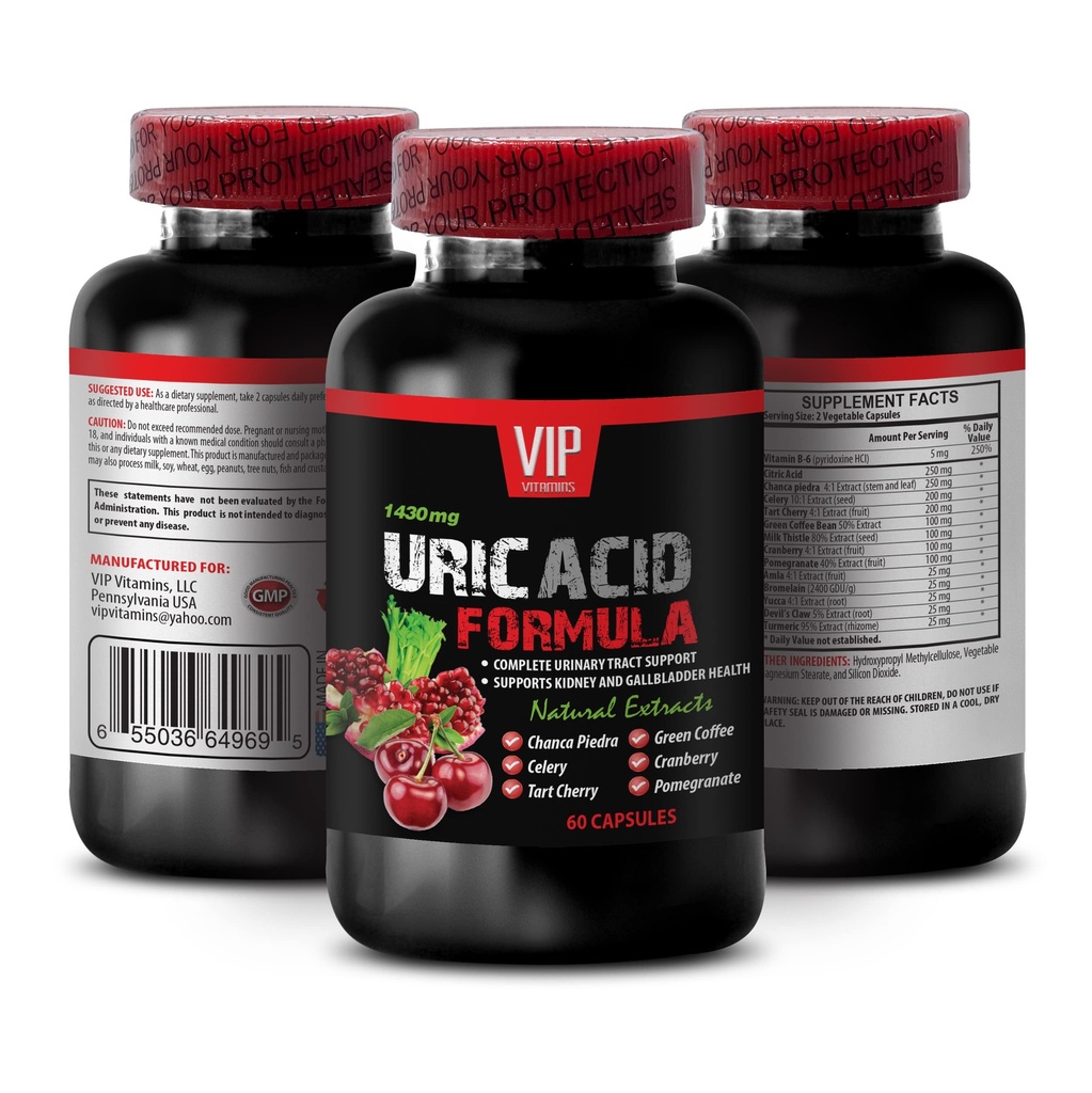 Turmeric, uric Acid Cleanse - URIC Acid Cleans - URIC Acid Formula - Green Coffee Bean, Milk Thistle, uric Acid Flush, Cranberry, uric Acid Formula, uric Acid Flush Natural 1 Bottle 60 Capsules