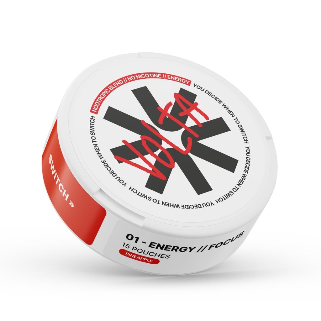 Volta 01 Energy & Focus Nootropic Pouches – Non-Nicotine, Caffeine 70mg + Dynamine – Clean Energy & Sharp Focus in 5 Minutes