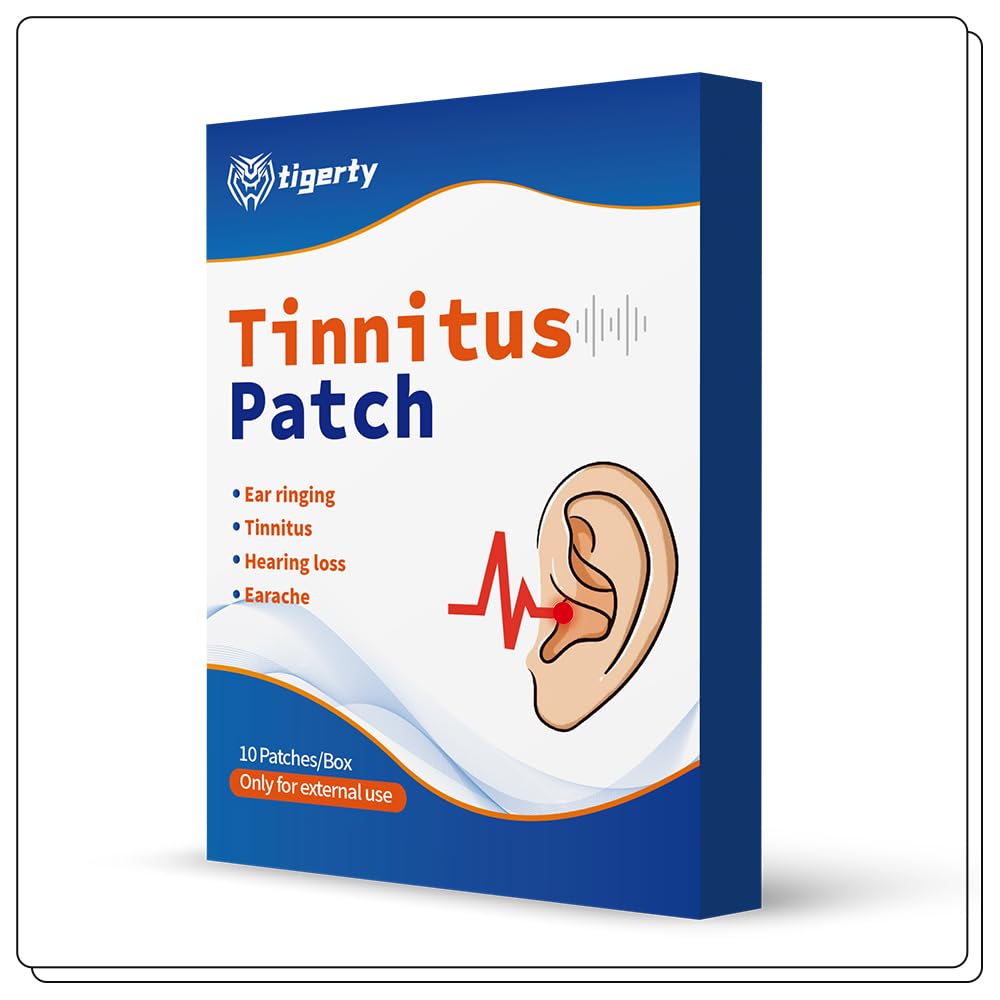 tigerty Tinnitus Relief for Ringing Ears, 10PCS Tinnitus Relief Patches, Tinnitus Trêatment Patches for Effectively Reduce Ear Noise, Natural Herbal Ingredients, Gentle and Portable