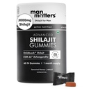 Man Matters Himalayan Shilajit Gummies 3000mg | Lab Tested | No Added Sugar | Ashwagandha, Gokshura | 75% + Fulvic Acid & 85+ Trace Minerals | Shilajit for Men | Non-GMO | 100% Natural | 60 Gummies