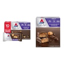 Atkins Endulge Caramel Nut Chew Bar, Dessert Favorite, 1g Sugar, Good Source of Fiber, Low Sugar, 10 Count & Endulge Chocolate Caramel Mousse Bar, Dessert Favorite, 1g Sugar, High in Fiber, 5 Count