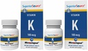 Superior Source Vitamin K 100 mcg - Bone Strength & Health Support Supplement - Vitamin K Supplement Aids Blood Health & Calcium Absorption - 30 Sublingual Dissolving Tablets (Pack of 2)