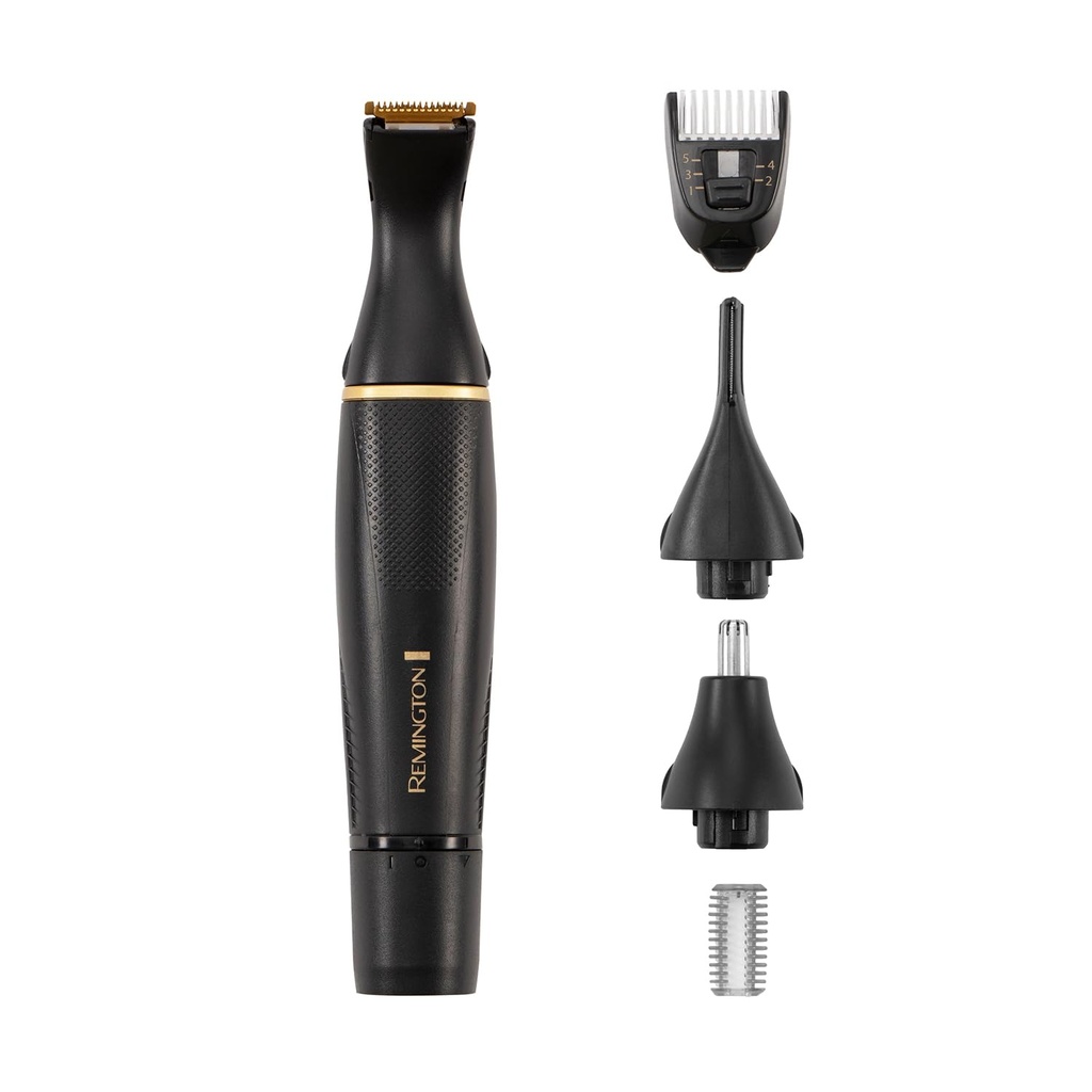 Remington T-Series Nose and Ear Hair Trimmer Detail Kit, Nose Hair Trimmer, Ears, Eyebrows and Facial Hair, Vertical and Rotary Trimmer, 2 Combs, Precision Cutter and Adjustable Comb - NE7000