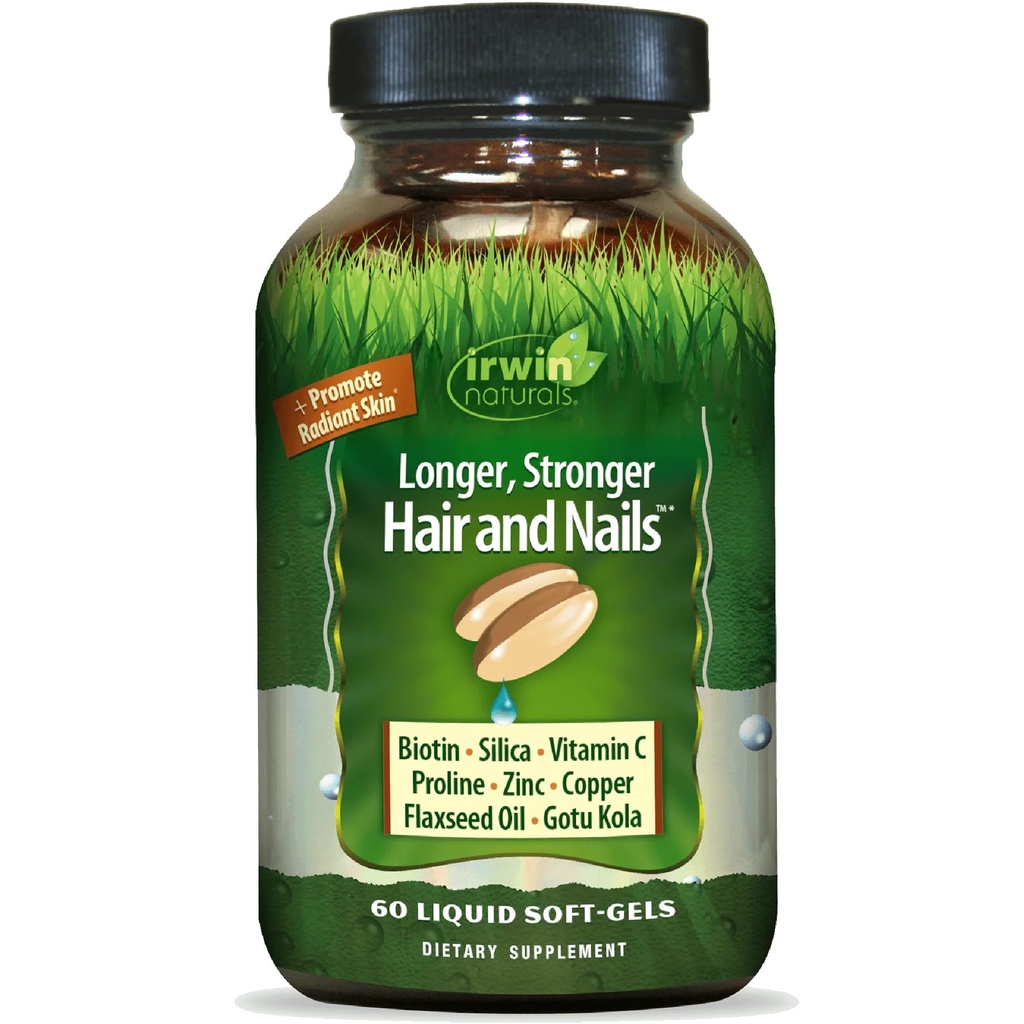 Healthy Skin & Hair Plus Nails by Irwin Naturals, Nutrient Rich, παρέχει λάμψη και δύναμη, 60 υγρά Softgels