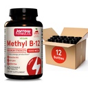 Jarrow Formulas Μέγιστη δύναμη Methyl B-12 5000 mcg, Συμπλήρωμα διατροφής για την παραγωγή και την υποστήριξη της εγκεφαλικής υγείας κυττάρων, 60 cherry-Flavored μασώμενα δισκία, 60 ημέρα προσφοράς, συσκευασία των 12