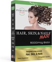 Wellgenix Purvana Max Hair, Skin, and Nails Vitamin - Double Strength Biotin 5000 MCG, VIT A & B, Folic Acid, Grape Seed Extract - Hair Support Supplement -30 Capsules (Pack of 1)