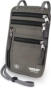 HERO Wallet Neck, RFID Blocking Κάτοχος Διαβατηρίων, εύκολο να καλύψετε ταξιδιωτικό σάκο