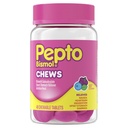 Pepto Bismol Berry Mint Chews, Upset Stomach Relief, Nausea Relief, Heartburn Relief, Indigestion Relief, Anti Diarrhea Medication for Adults - 5 Symptom Fast Relief, 48 Chewable Tablets