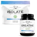Μύες Feast Creapure Creatine Monohydrate - Unflavored 2lb (x1) και Isolate Whey Protein Powder - Unflaved 5lb (x1) - Mus Recovery and Performance Bundle