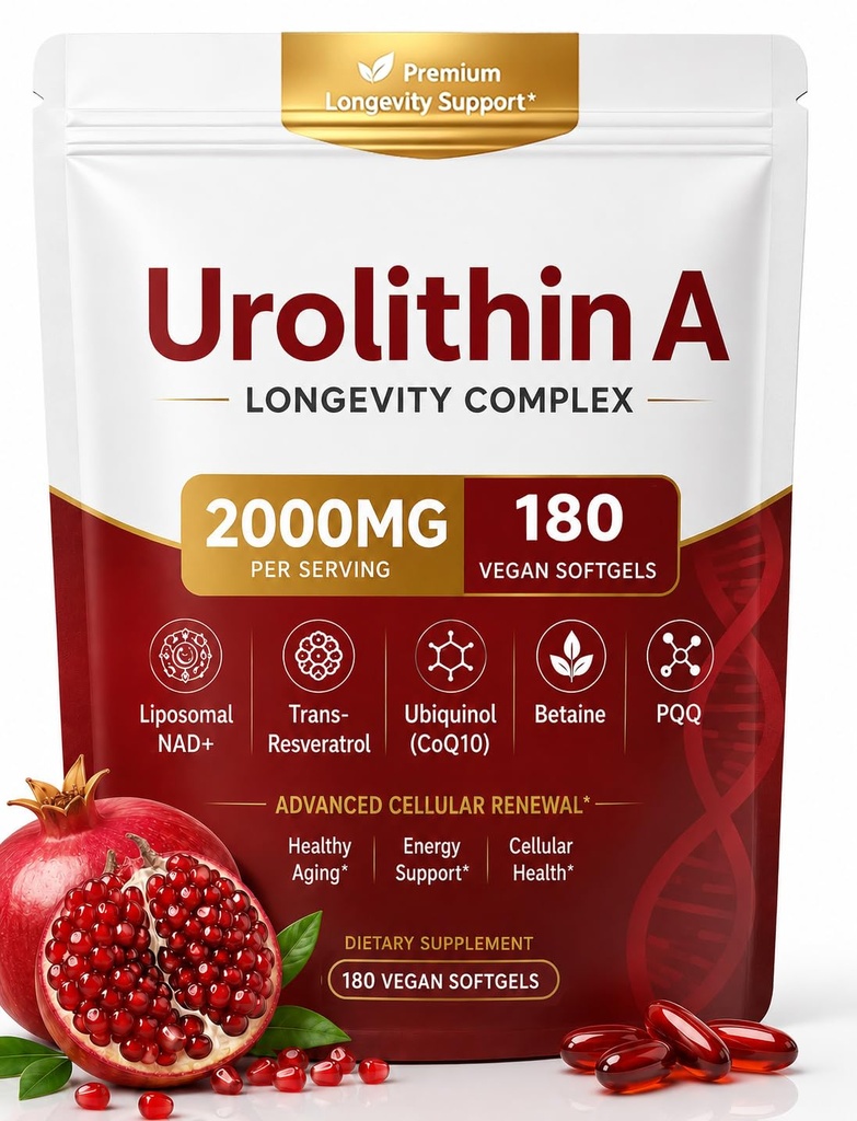 FINDING FERDINAND Urolithin A Supplement with Liposomal NAD+, Trans-Resveratrol, 12-in-1 Formula - Supports Muscle Strength & Endurance, Promotes Cellular Health & Renewal, 180 Softgels