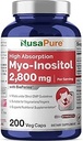 NusaPure Myo-Ινοσιτόλη 2800mg, 200 κάψουλες, επιπλέον συμπλήρωμα δύναμης, μη ΓΤΟ