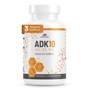 ADK 10 Συμπλήρωμα βιταμίνης + Ελαιόλαδο για Καλύτερη Απορρόφηση - με Βιταμίνες Α + D3 (10.000 eu) + K2 (MK7+MK4) - 90 Καψάκια - Χορτοφαγικά - Μη ΓΤΟ
