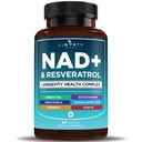NAD+ Supplement Complex – NAD+ 300 mg with Astaxanthin, Urolithin A, Resveratrol, CoQ10 & Antioxidant Blend – Cellular Energy, Mitochondrial Support for Women & Men – Vegan, Non-GMO- 60 Capsules