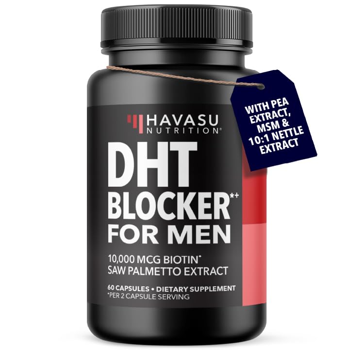 DHT Blocker for Men with Biotin 10000mcg Per Serving, 30 Servings