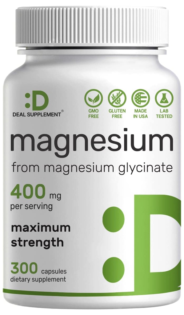 Μαγνήσιο Γλυκινικό 400mg, 300 κάψουλες 