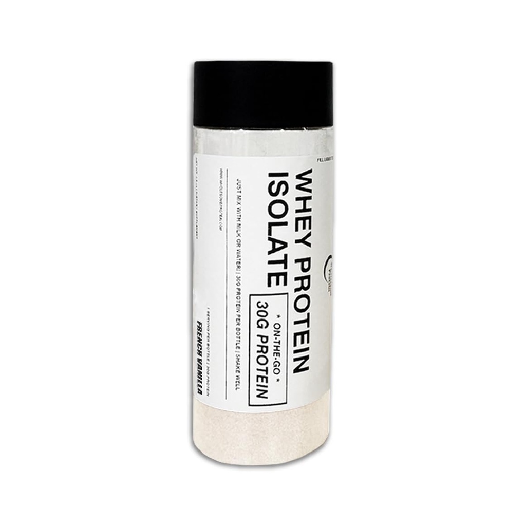 Pre-Filled On-The-Go Protein Bottle, 30g Protein Powder, Just Add Milk or Water, Meal Replacement Shake (French Vanilla)