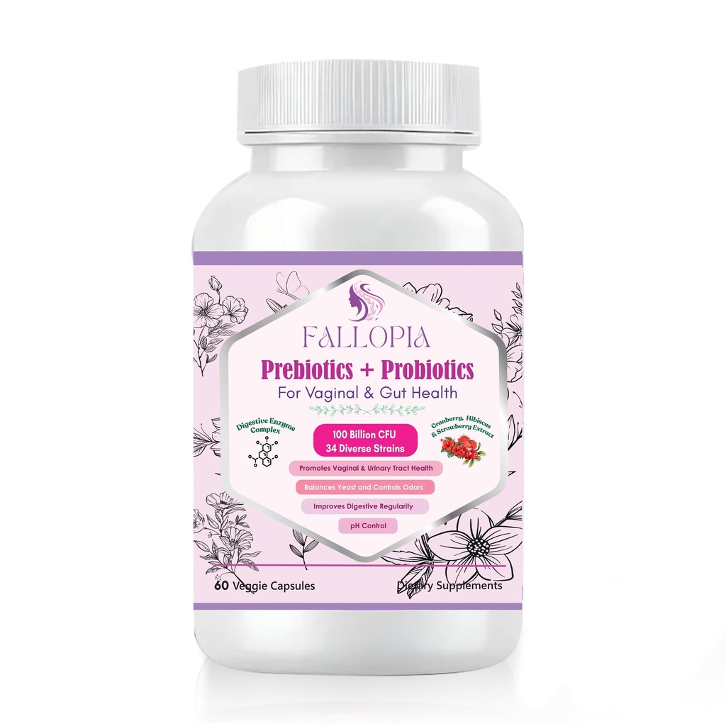Probiotics for Women 100 Billion CFU with Prebiotics, Digestive Enzymes, Cranberry, D-Mannose & Hibiscus – 34 Striin Feminine Care Supplement for Vaginal, Gut & Urinary Health & pH Balance Support