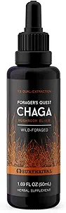 Surthrival: Chaga Mushroom Extract Forager's Quest, 50 mL, με το ανοσοποιητικό, αντιιώδες, αντιφλεγμονώδες φαρμακευτικό μανιτάρι της φύσης