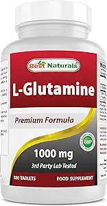 Best Naturals L-Glutamine 1000mg Καύσιμο για την προπόνηση (Non-GMO) δισκία, 180 μέτρα