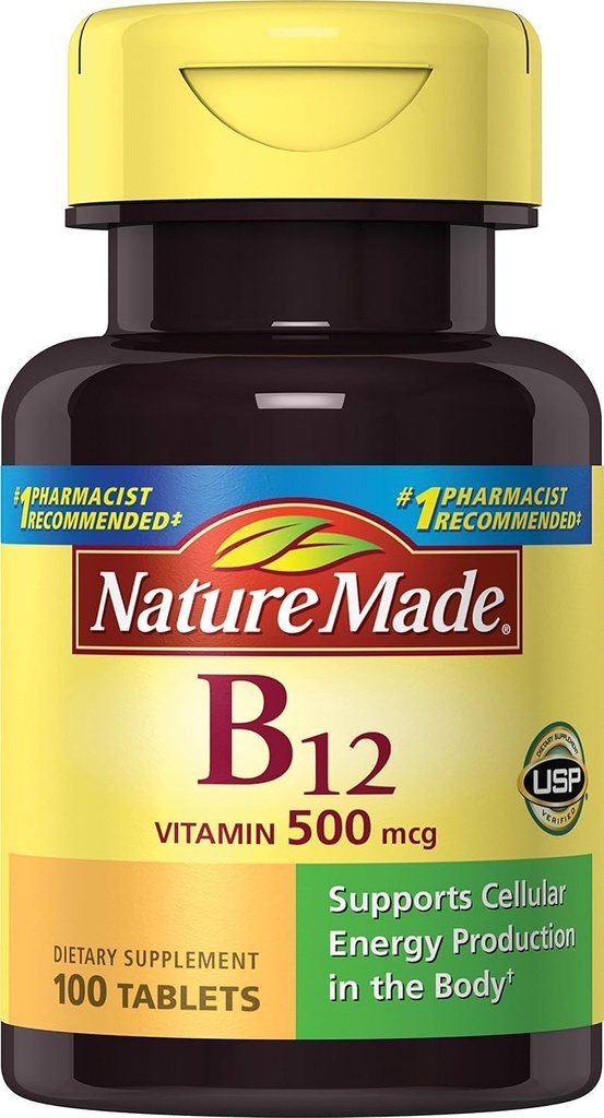 Nature Made Vitamin B-12 500 mcg Δισκία 100 ea (πακέτο του 2)