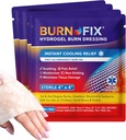 BurnFix® - 4 Pack-Burn Gel Dressing 4 x 4" Burn Care Cream Θεραπεία πρώτων βοηθειών. Άμεση ανακούφιση του πόνου Hydrogel Burn Dressing για 1ου, 2ου βαθμού εγκαύματα, ξυράφι & Sunburns για το σπίτι, εργασία, φωτιά, EMS