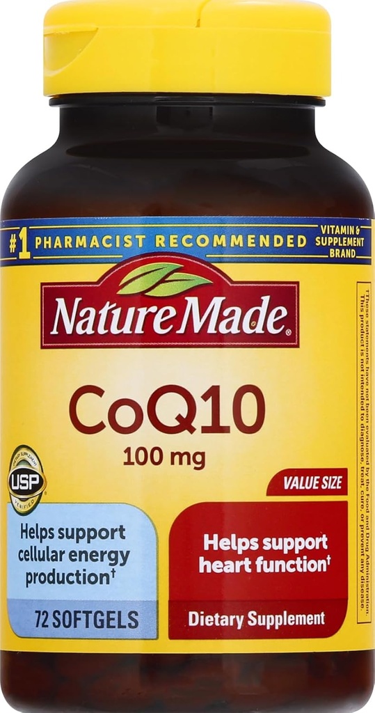 CoQ10 100 mg Softgels, 72 Μεγέθους Αξίας για την Υγεία της Καρδιάς
