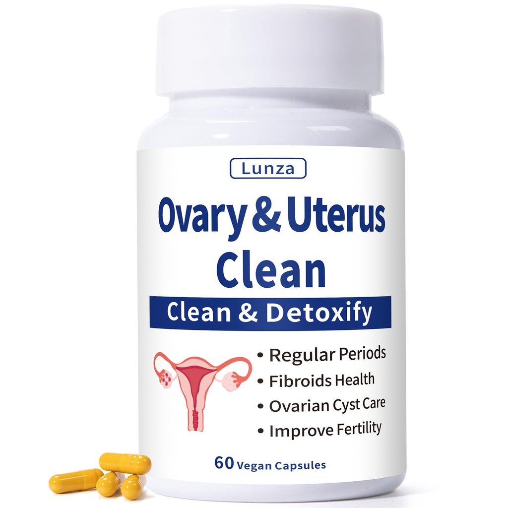 Lunza Ovary and Uterus Cleanse, Female Balance & Monthly Comfort Support, Supports Healthy Cycles & Reproductive Wellness, 60 Vegan Capsules