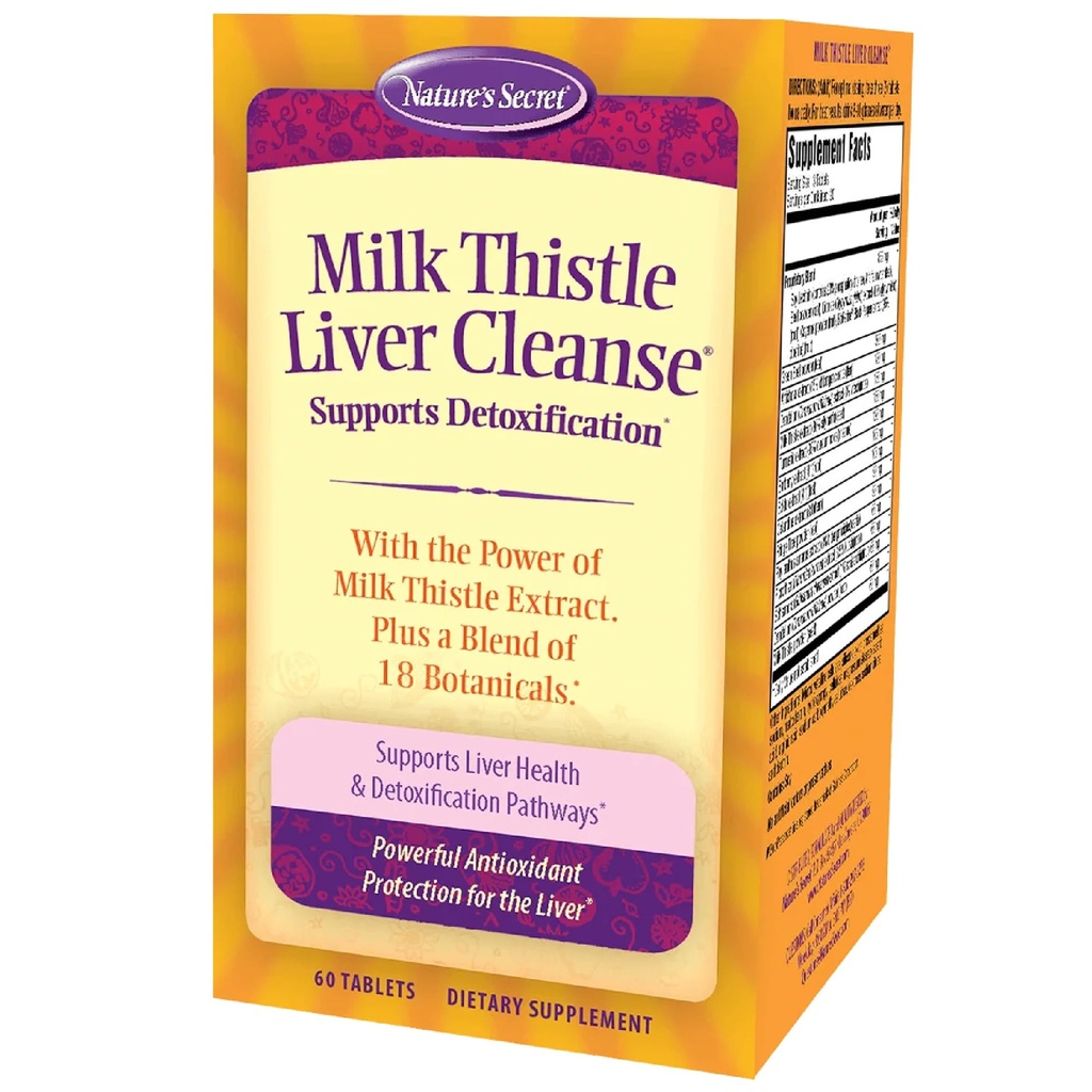 Μυστικό Γάλα Thittle Liver Cleanse - 60 δισκία - Υποστηρίζει υγιή λειτουργία του ήπατος & αποτοξίνωση - 18 Βοτανική τύρφη ανάμειξη, δαντελίων, τεύτλων, & Artichoke - Φυσικό ισχυρό αντιοξειδωτικό