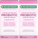 Nature's Bounty Probiotic, Controlled Delivery Dietary Supplement, Supports Digestive, Intestinal and Immune Health, 30 Caplets, 30 Total Servings (Pack of 2)