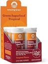 Amazing Grass Fizzy Green Tablets Ενέργεια Τροπικά: Πράσινα + Πράσινο Τσάι καφεΐνη, Νερό Γεύση δισκίο με Αντιοξειδωτικά, 60 Count