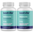 BESTVITE Μελατονίνη 6mg (240 κάψουλες χορτοφάγων) (120 x 2) - Χωρίς Stearates - Vegan - Μη ΓΤΟ - Χωρίς γλουτένη
