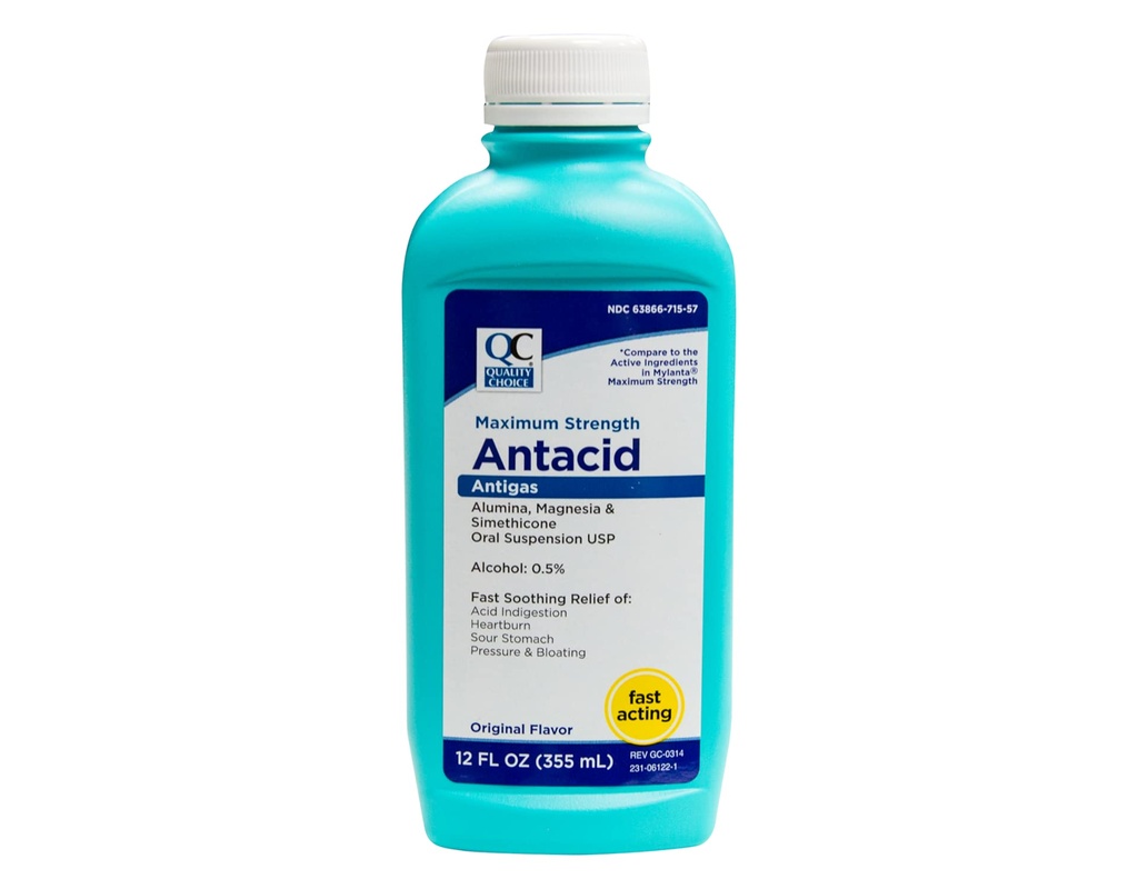 Quality Choice Maximum Strength Antacid Antigas Original Flavor 12 fl oz