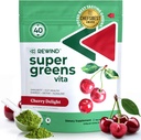 Καλύτερη γεύση Super Greens σκόνη με 40+ Superfoods – Delicious Daily Green σκόνη με βιταμίνη B12, ψευδάργυρο, βιταμίνη C, μαγνήσιο & ασβέστιο – Πράσινο χυμό Superfood Mix - Cherry Γεύση