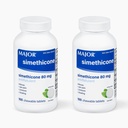 MAJOR Simethicone Gas Relief 80 mg - Anti Flatulence, Bloating and Gas Pressure Aid - 100 Chewable Tablets (2 Pack)