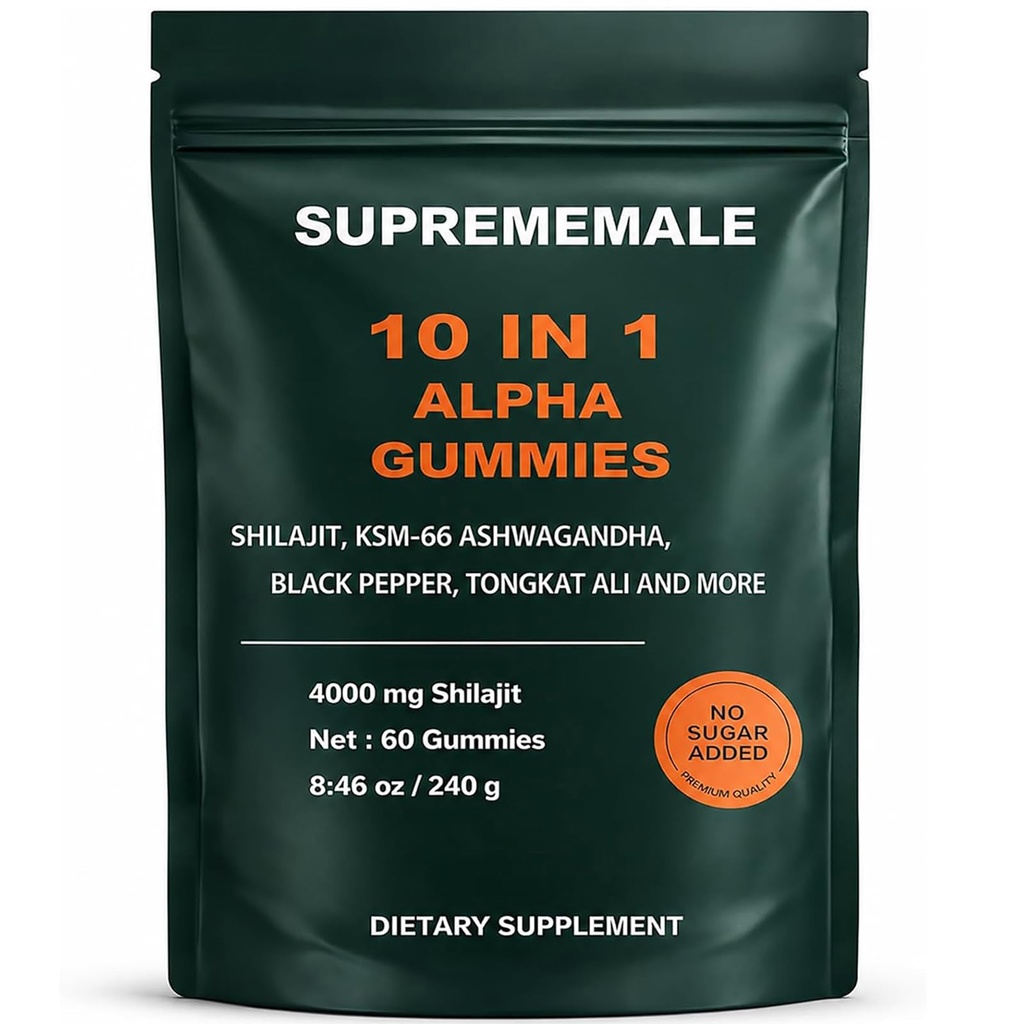 SupremeMale 10 in 1 Alpha Gummies, 4000 mg for Men(1)